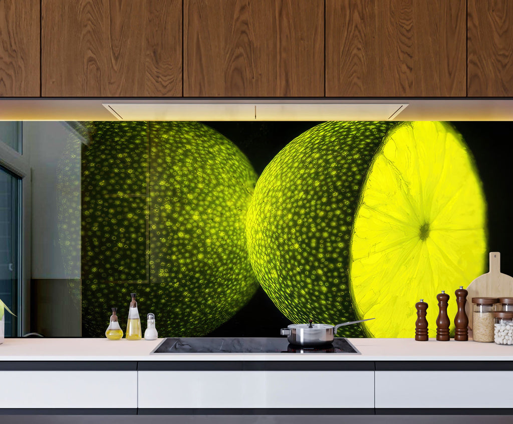 Zesty Lime Glass Kitchen Backsplash – Fresh Citrus Burst Design-BacksplashArtworks