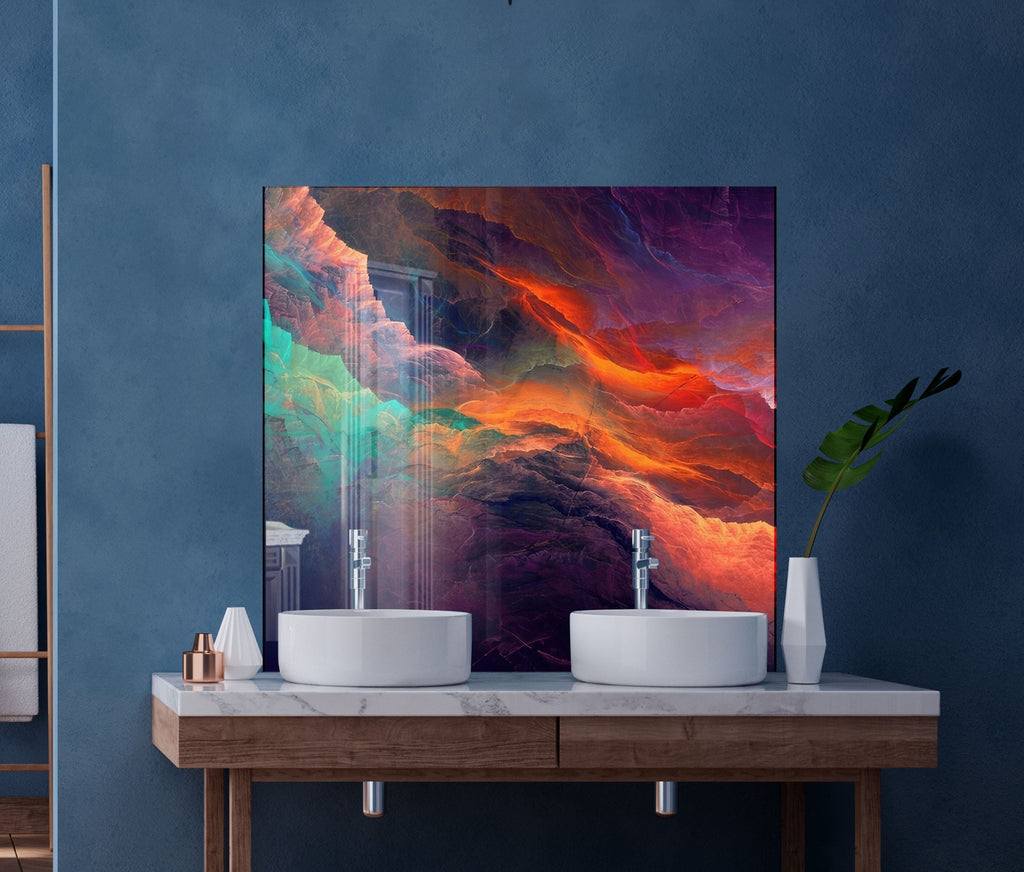 Cosmic Explosion - Glass Kitchen Backsplash-BacksplashArtworks