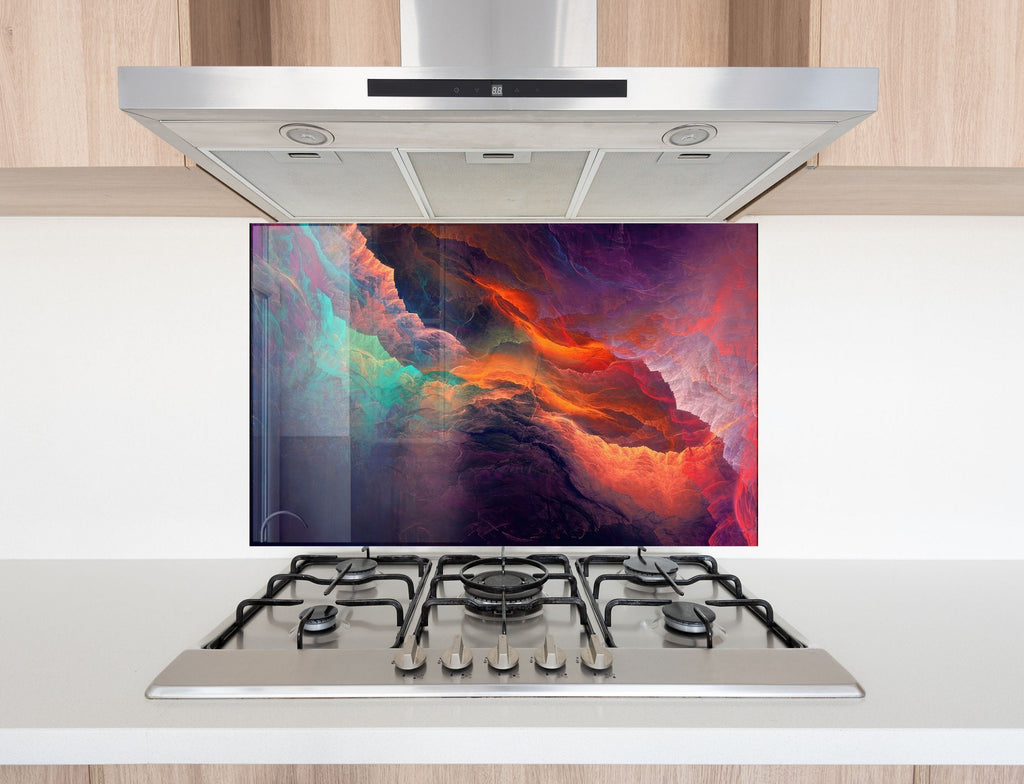 Cosmic Explosion - Glass Kitchen Backsplash-BacksplashArtworks