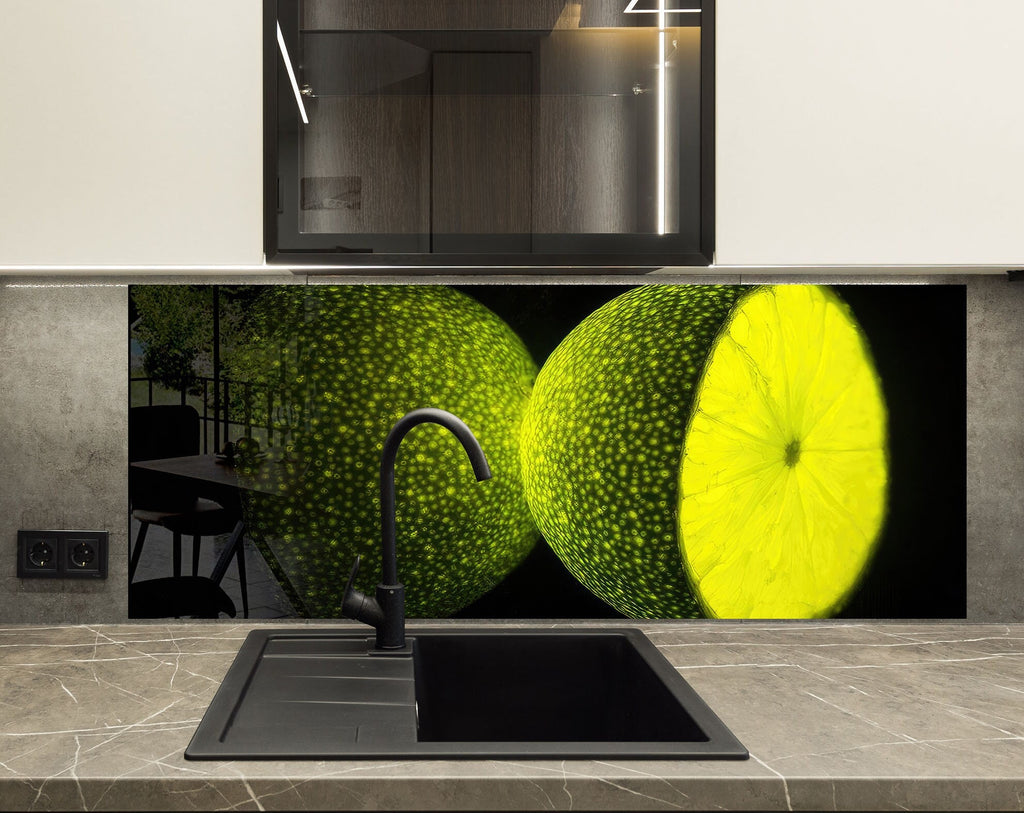 Zesty Lime Glass Kitchen Backsplash – Fresh Citrus Burst Design-BacksplashArtworks