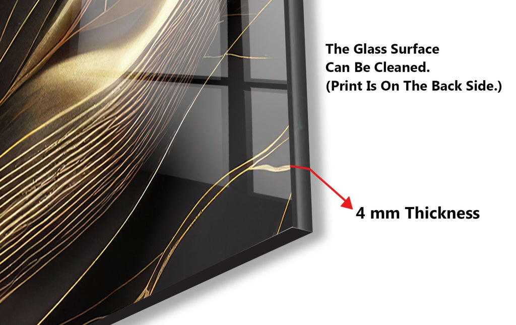 Golden Silk Flow - Glass Kitchen Backsplash-BacksplashArtworks