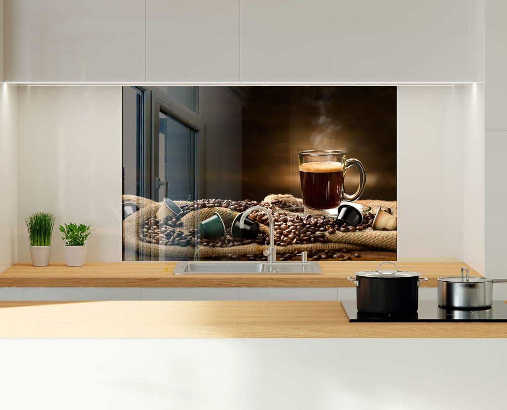 Premium Coffee Lover’s - Glass Kitchen Backsplash-BacksplashArtworks