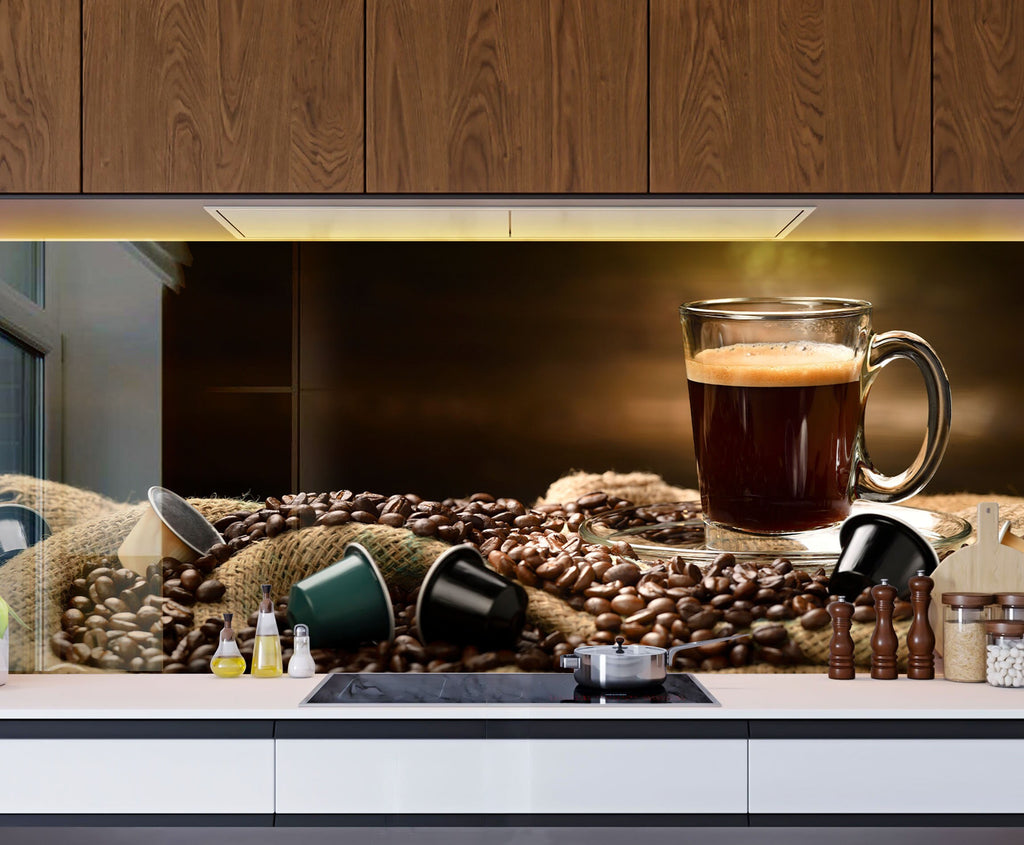 Premium Coffee Lover’s - Glass Kitchen Backsplash-BacksplashArtworks