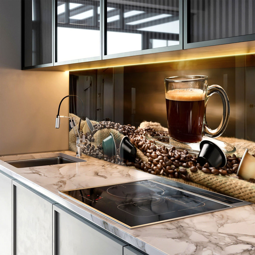 Premium Coffee Lover’s - Glass Kitchen Backsplash-BacksplashArtworks