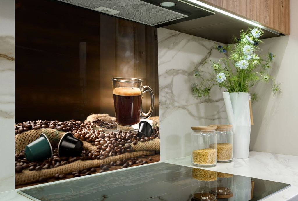 Premium Coffee Lover’s - Glass Kitchen Backsplash-BacksplashArtworks
