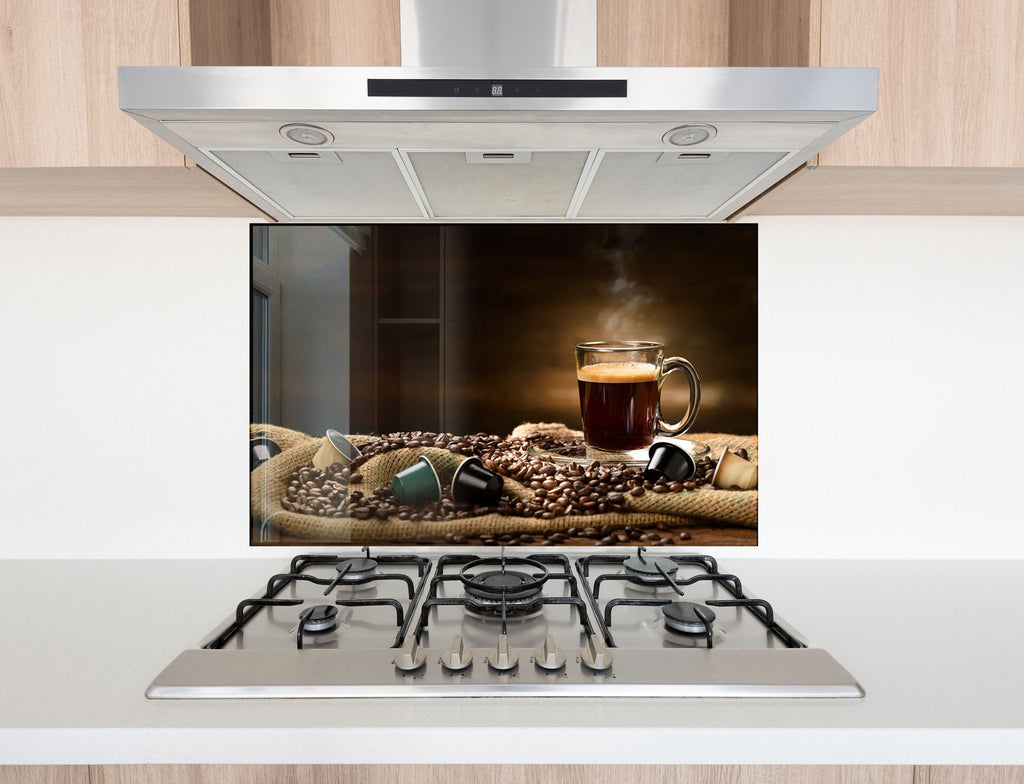 Premium Coffee Lover’s - Glass Kitchen Backsplash-BacksplashArtworks