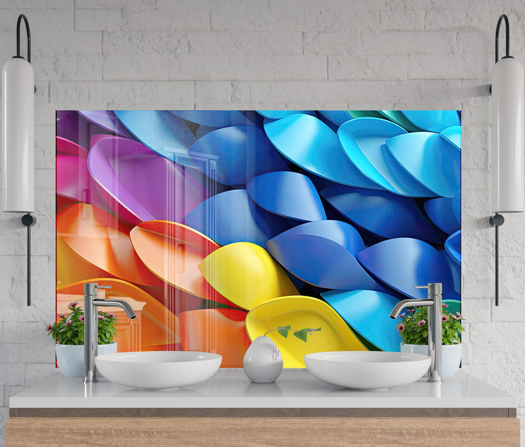 Vibrant Spectrum - Glass Kitchen Backsplash-BacksplashArtworks