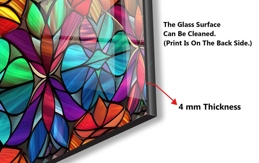 Radiant Mandala Stained - Glass Kitchen Backsplash-BacksplashArtworks