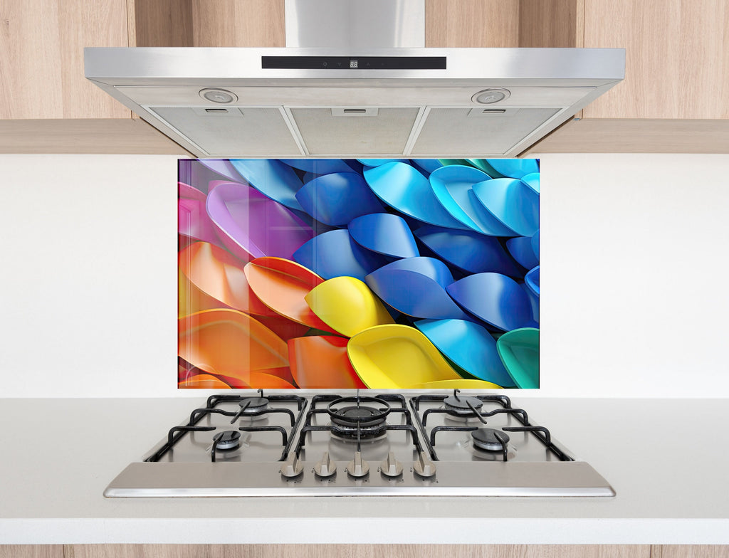 Vibrant Spectrum - Glass Kitchen Backsplash-BacksplashArtworks
