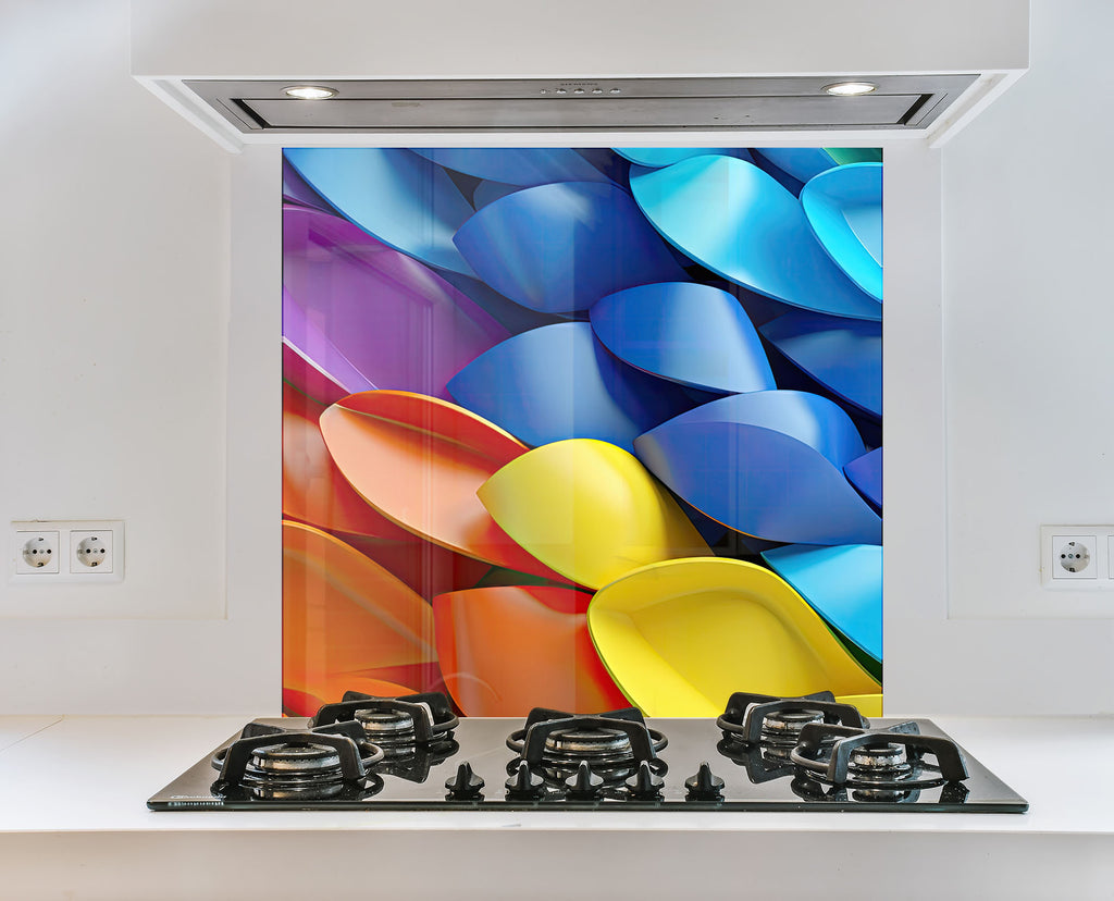 Vibrant Spectrum - Glass Kitchen Backsplash-BacksplashArtworks