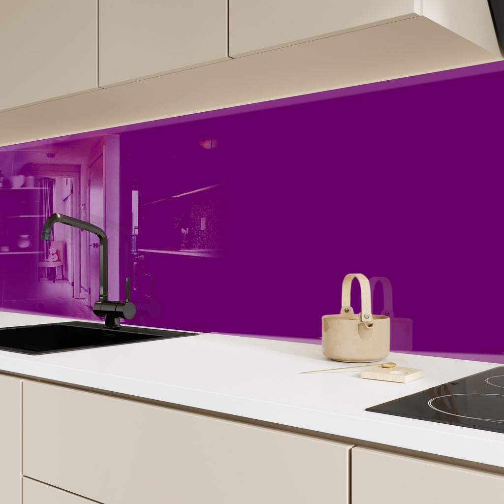 Plum - Tempered Glass Kitchen Backsplash-BacksplashArtworks