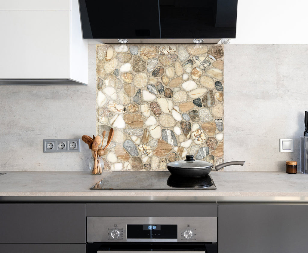 Zen Spa Stones Tempered Glass Backsplash-BacksplashArtworks