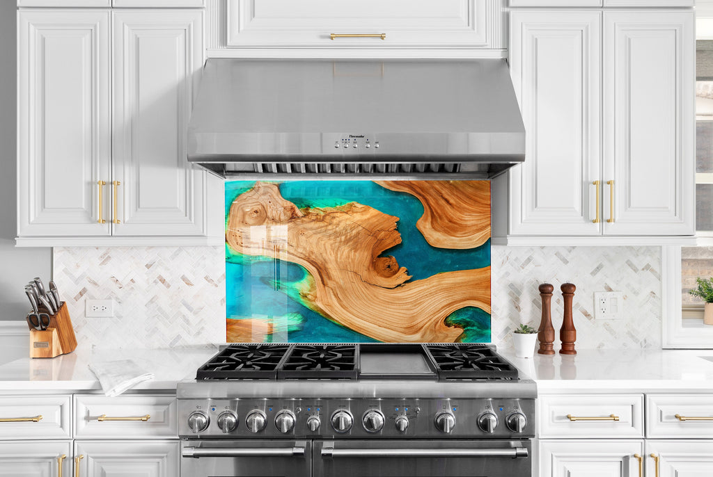 Abstract Tempered Glass Backsplash-BacksplashArtworks