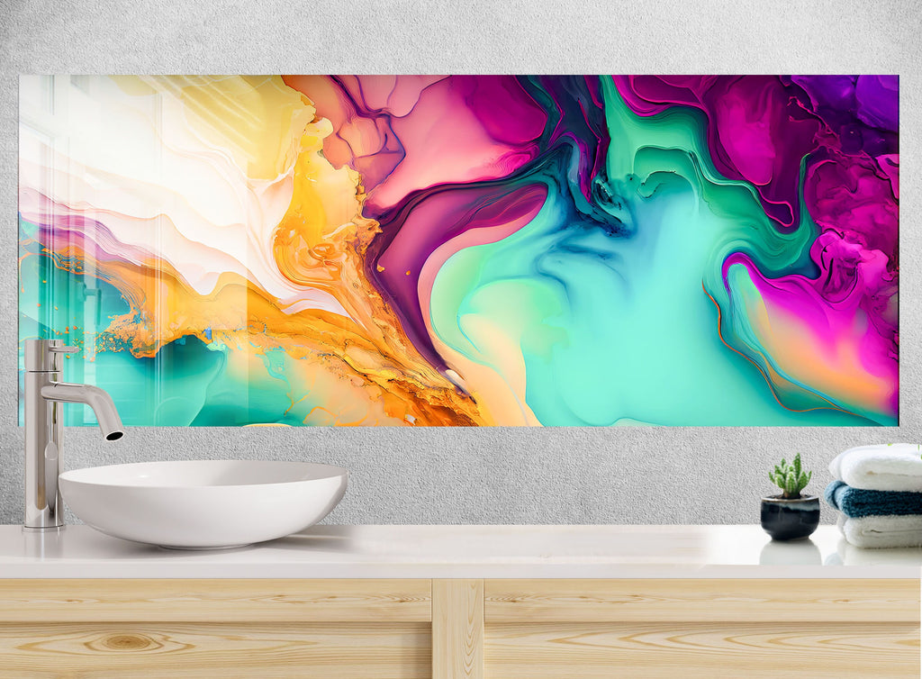 Abstract Tempered Glass Backsplash-BacksplashArtworks