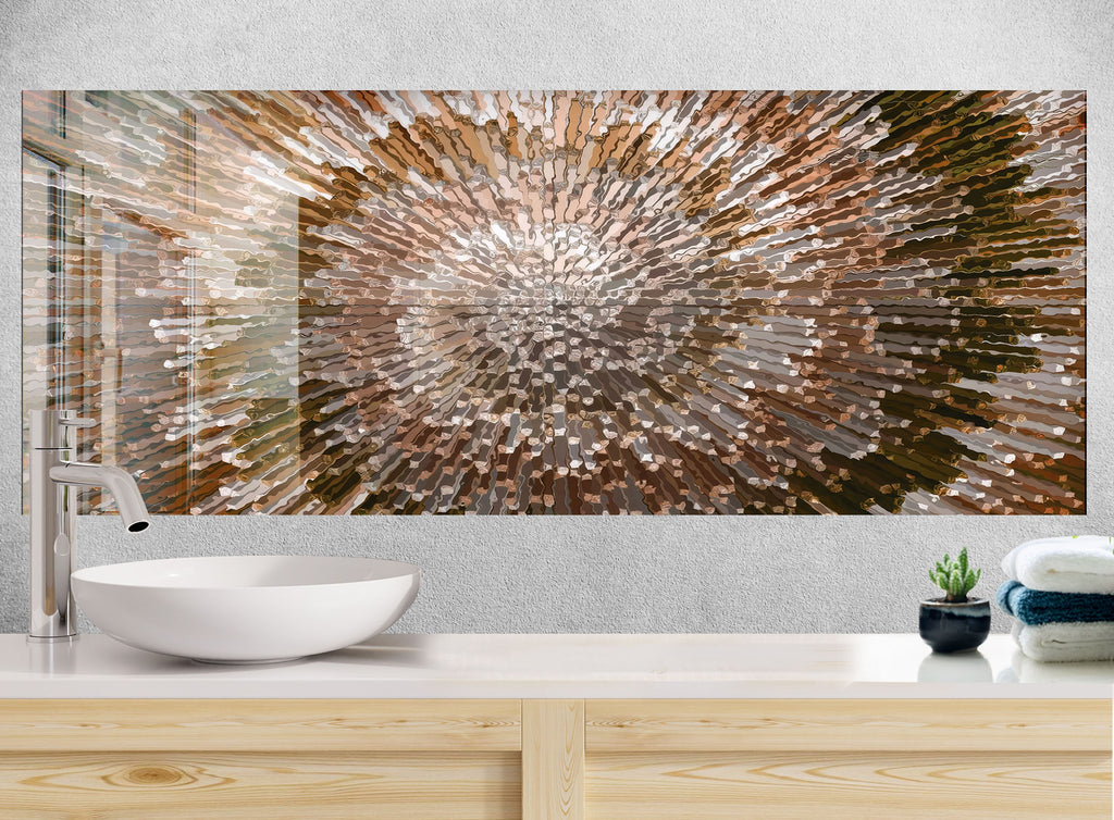 Modern Metallic - Glass Kitchen Backsplash-BacksplashArtworks