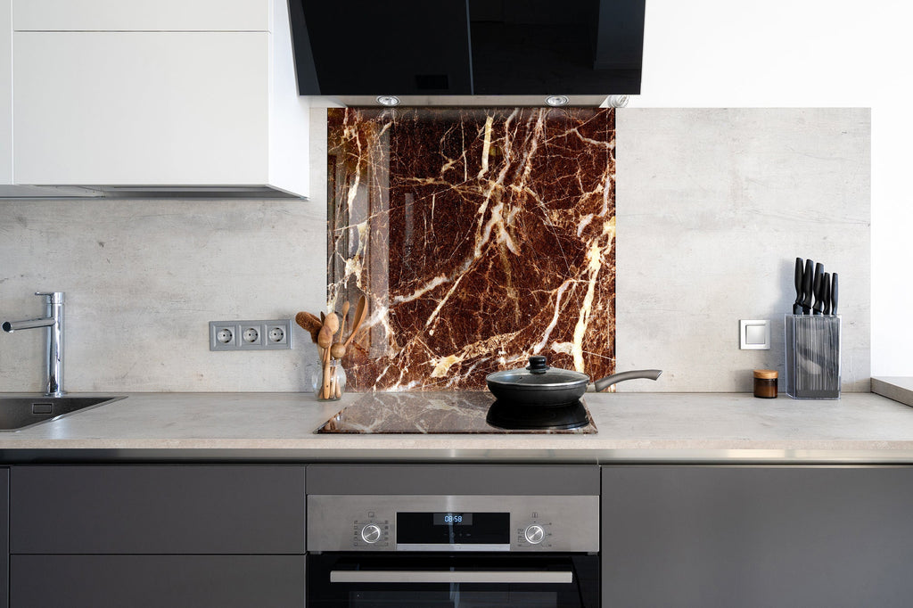 Cocoa Bliss - Glass Kitchen Backsplash-BacksplashArtworks