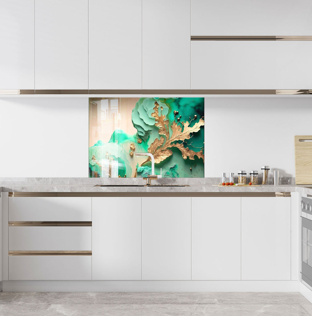 Abstract Tempered Glass Backsplash-BacksplashArtworks