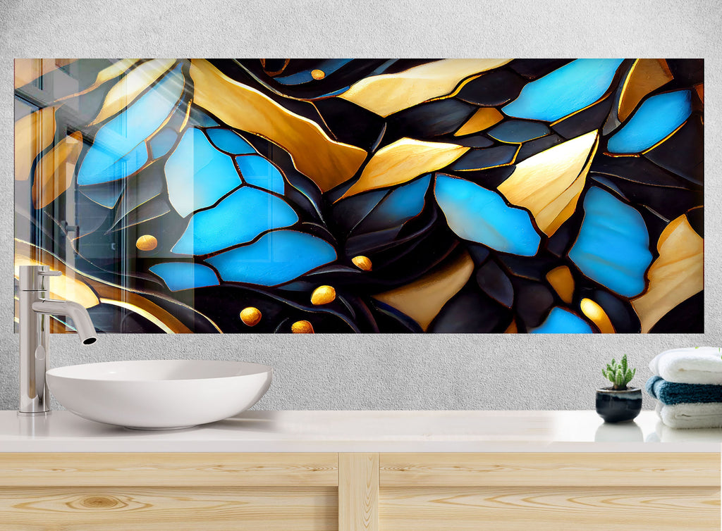 Abstract Tempered Glass Backsplash-BacksplashArtworks