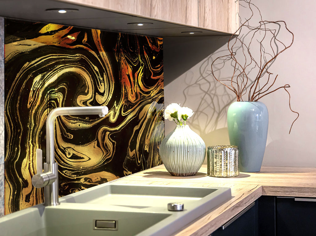 Abstract Tempered Glass Backsplash-BacksplashArtworks