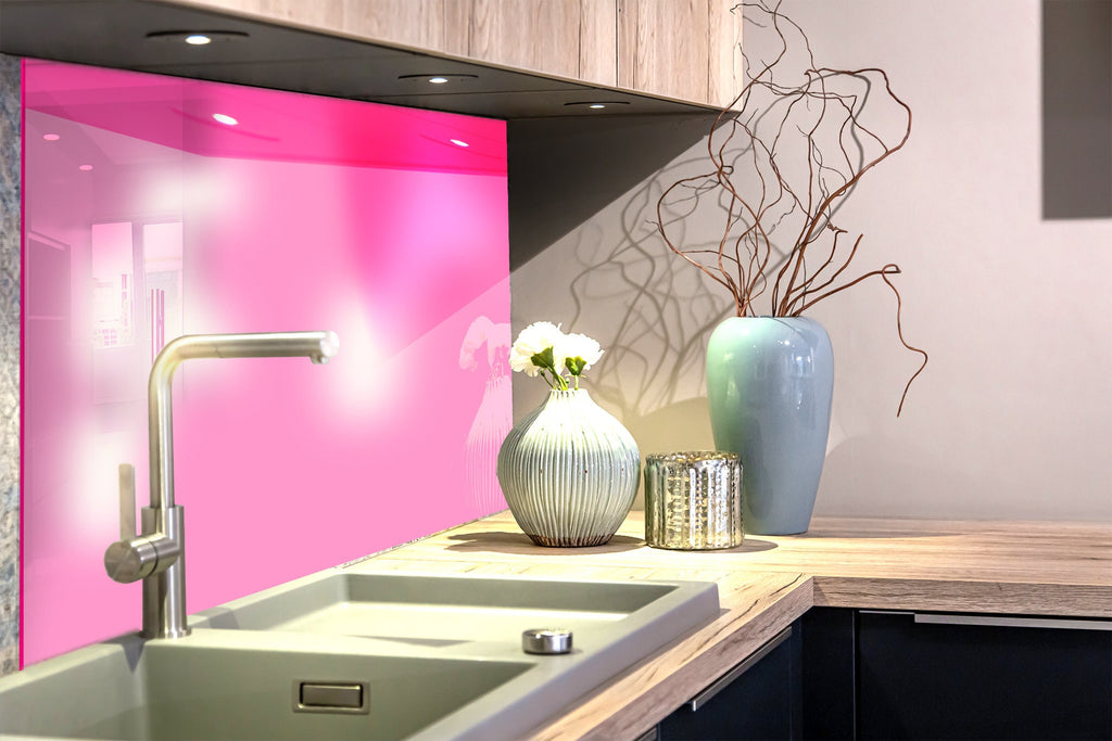 Pink - Glass Kitchen Backsplash-BacksplashArtworks