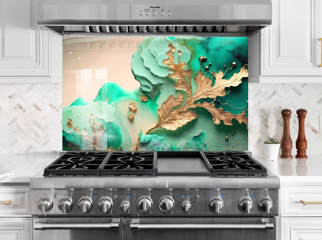 Abstract Tempered Glass Backsplash-BacksplashArtworks