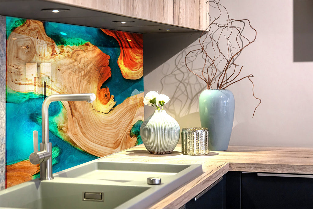 Abstract Tempered Glass Backsplash-BacksplashArtworks