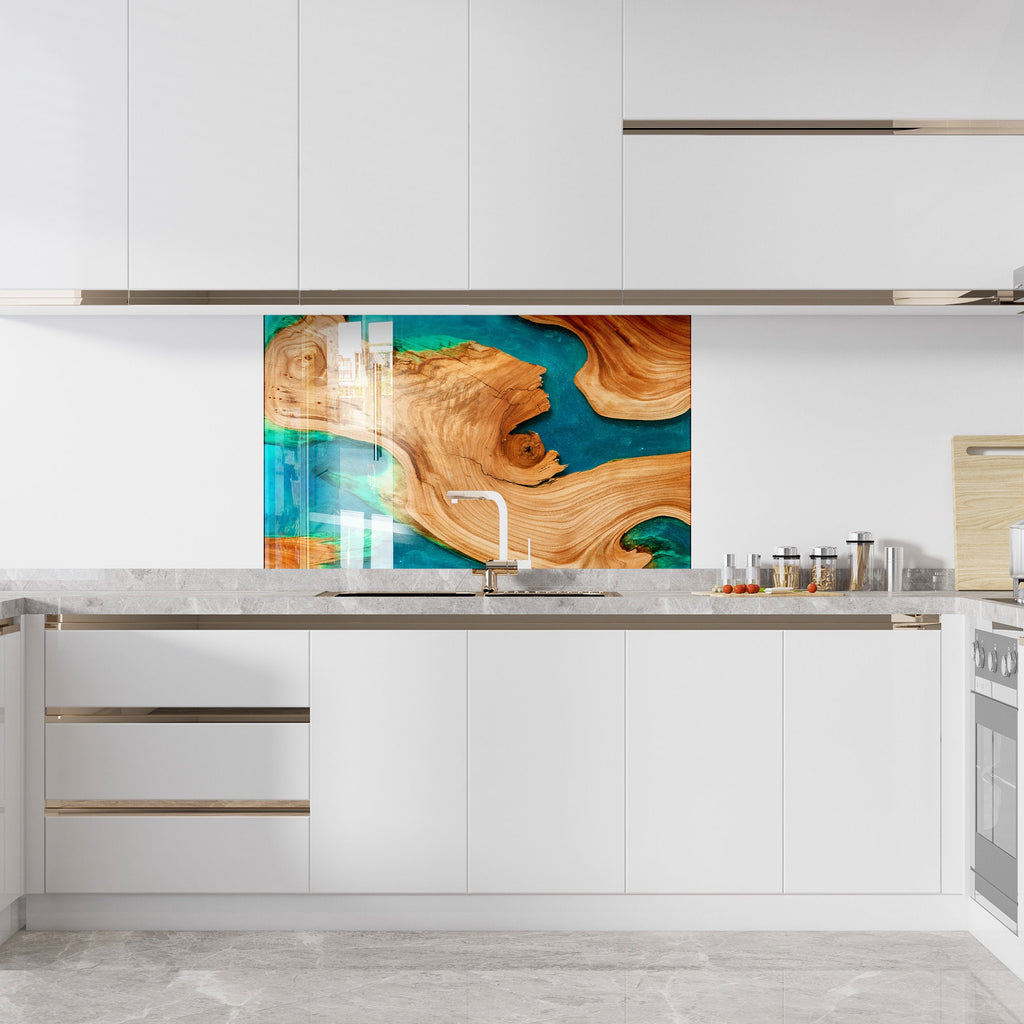 Abstract Tempered Glass Backsplash-BacksplashArtworks