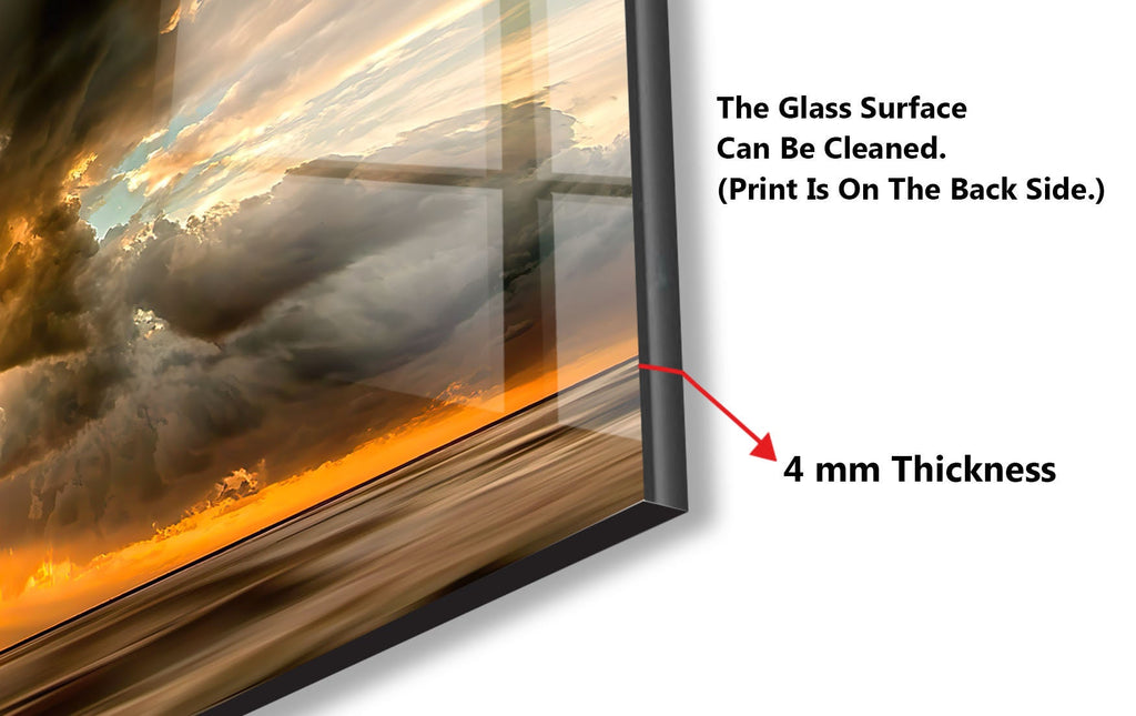 Dramatic Stormy Sunset – Glass Kitchen Backsplash-BacksplashArtworks