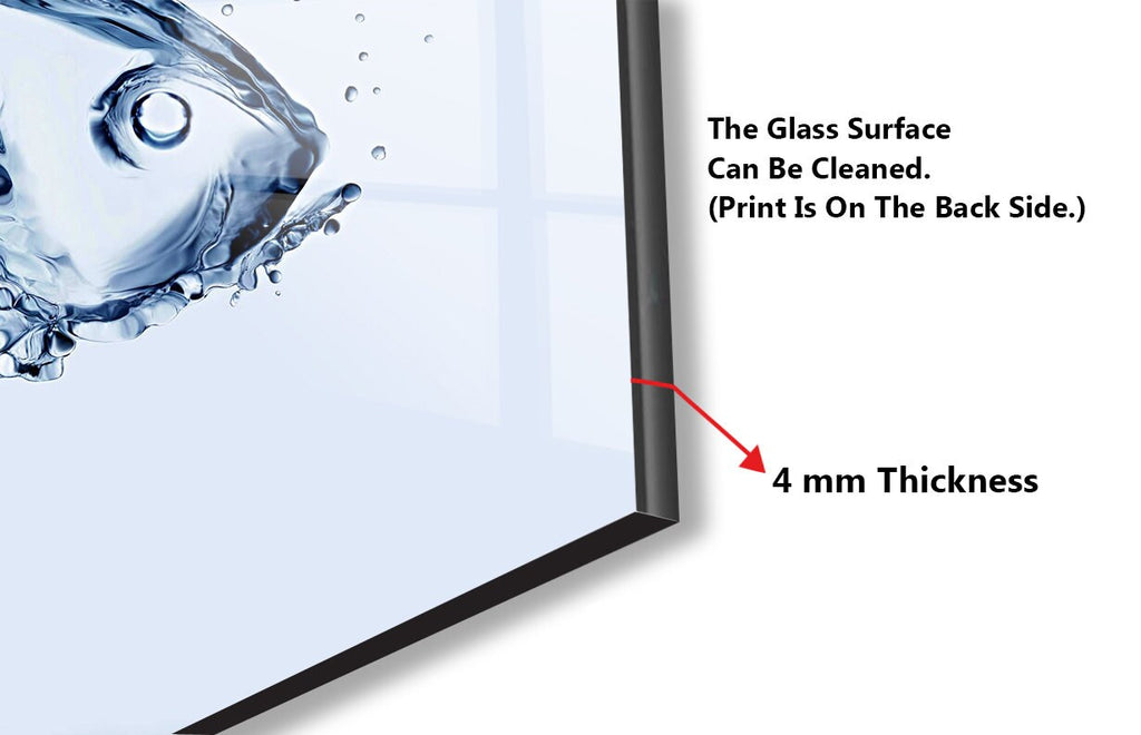 Water Splash Fish – Glass Kitchen Backsplash-BacksplashArtworks