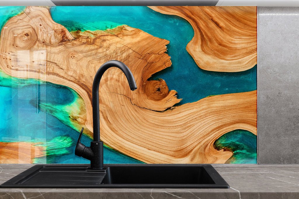 Abstract Tempered Glass Backsplash-BacksplashArtworks