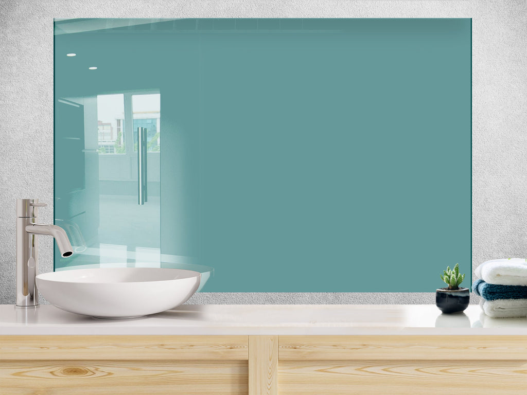 Ocean Green - Tempered Glass Kitchen Backsplash-BacksplashArtworks