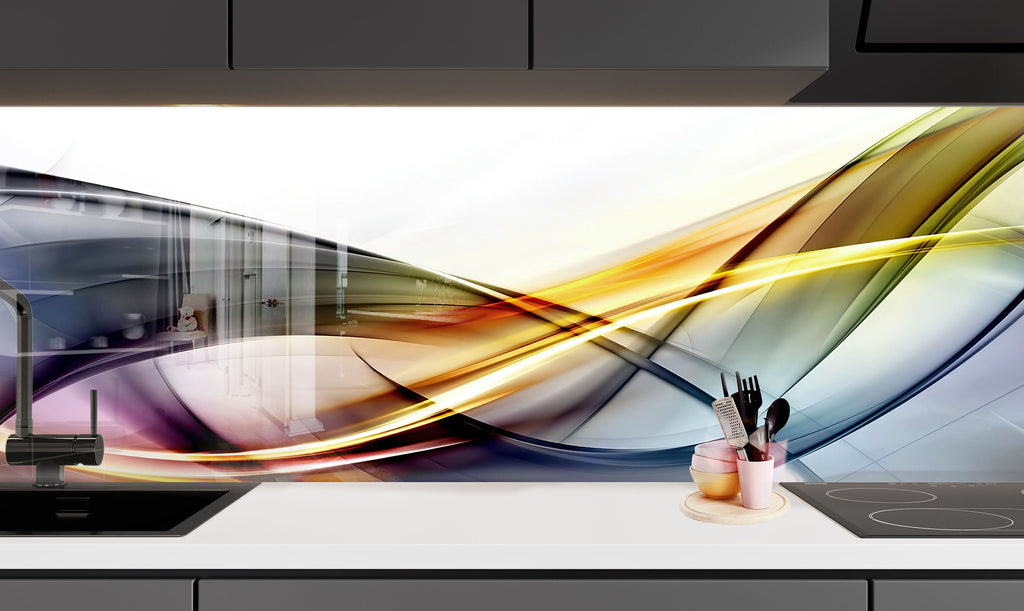 Abstract Tempered Glass Backsplash-BacksplashArtworks