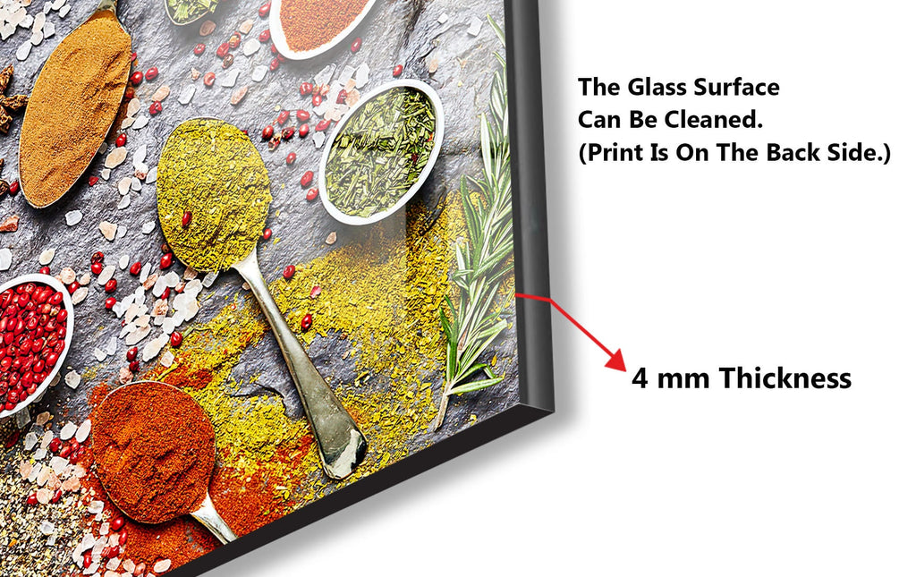 Gourmet Spice Blend - Glass Kitchen Backsplash-BacksplashArtworks