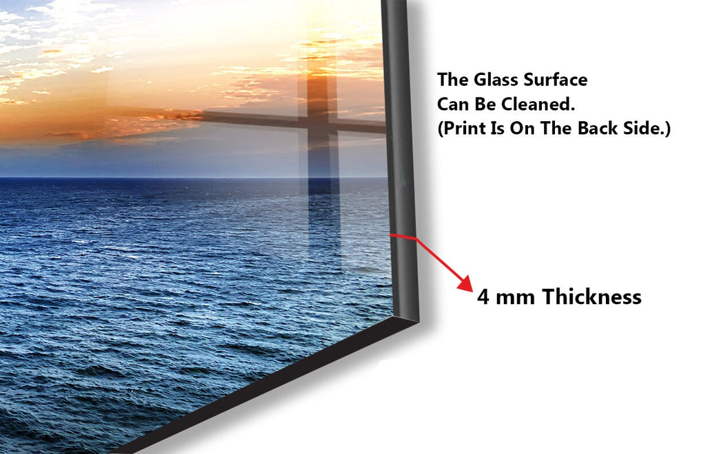 Ocean Horizon Sunset - Glass Kitchen Backsplash-BacksplashArtworks