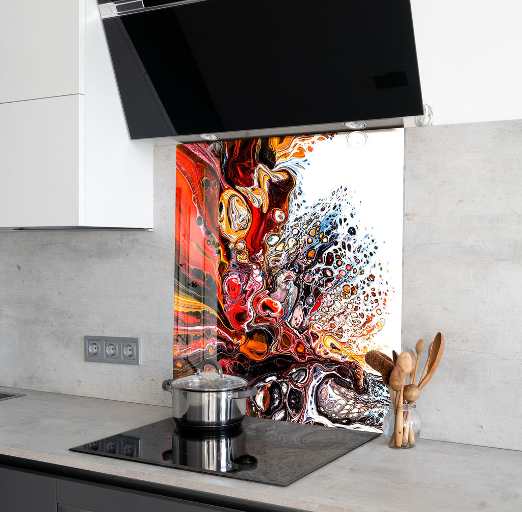 Abstract Tempered Glass Backsplash-BacksplashArtworks