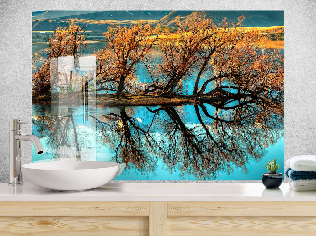 Reflections of Nature - Glass Kitchen Backsplash-BacksplashArtworks