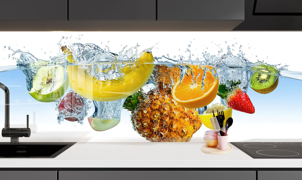 Fresh Fruit Splash Glass Kitchen Backsplash – Vibrant Tropical Design-BacksplashArtworks