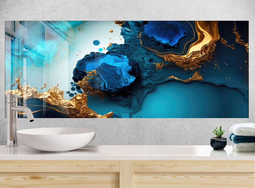 Abstract Tempered Glass Backsplash-BacksplashArtworks