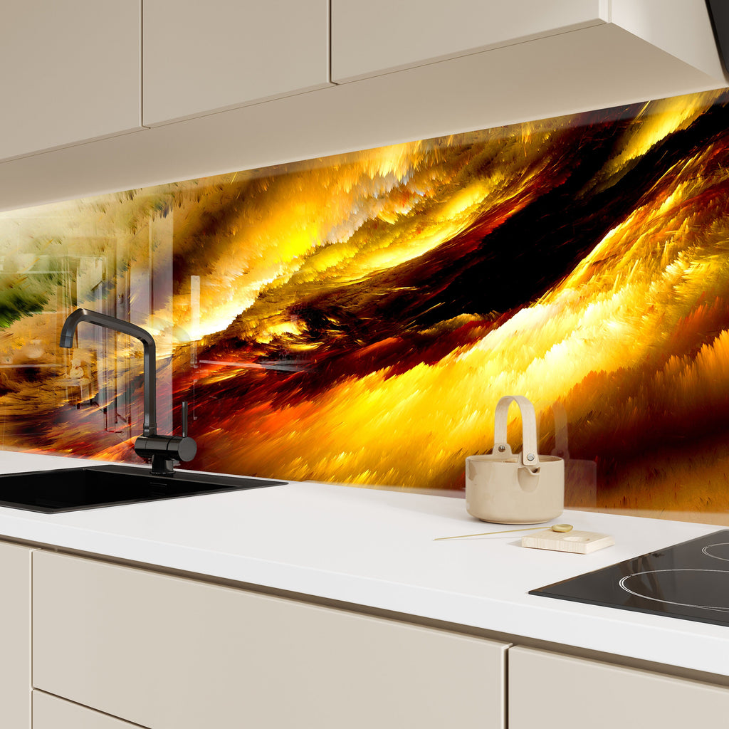 Abstract Tempered Glass Backsplash-BacksplashArtworks