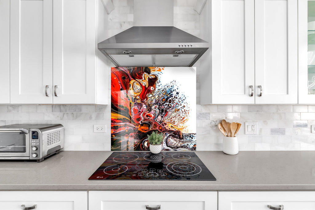 Abstract Tempered Glass Backsplash-BacksplashArtworks