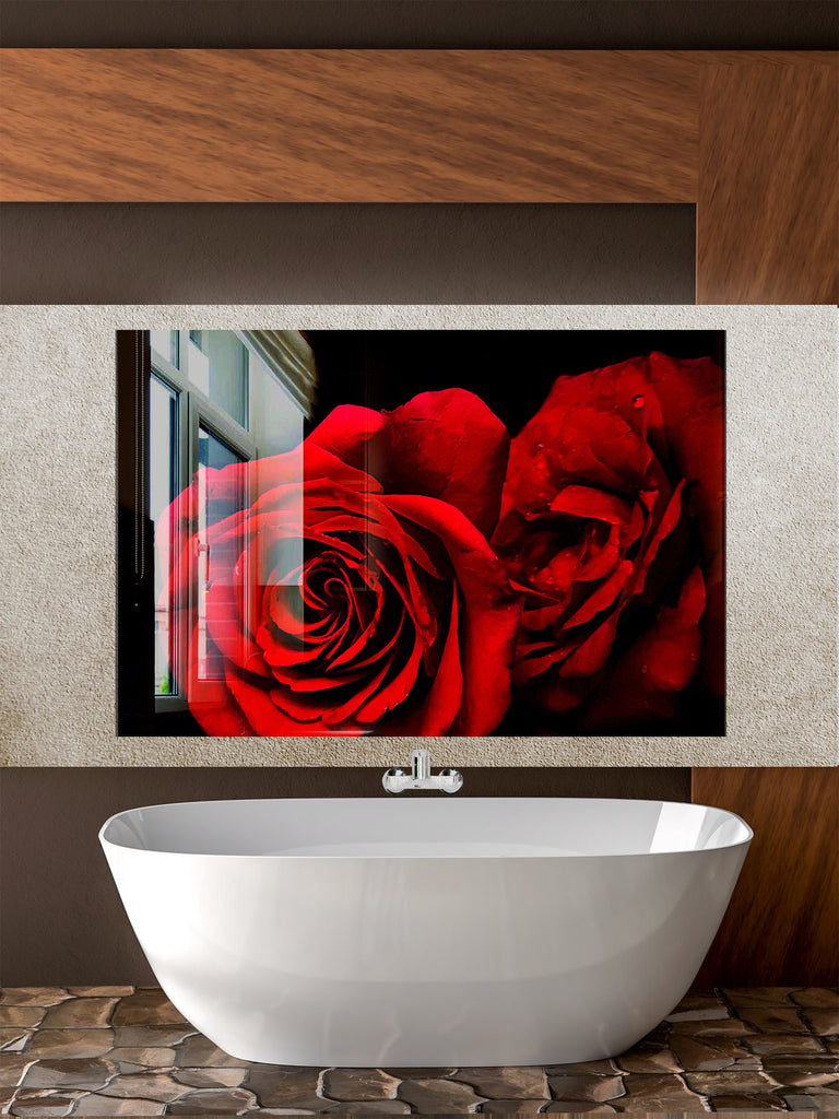Botanical Floral Tempered Glass Backsplash-BacksplashArtworks