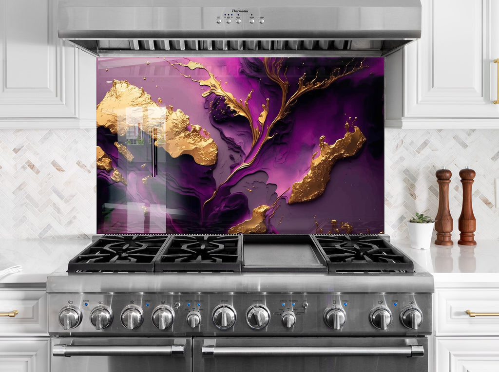 Abstract Tempered Glass Backsplash-BacksplashArtworks