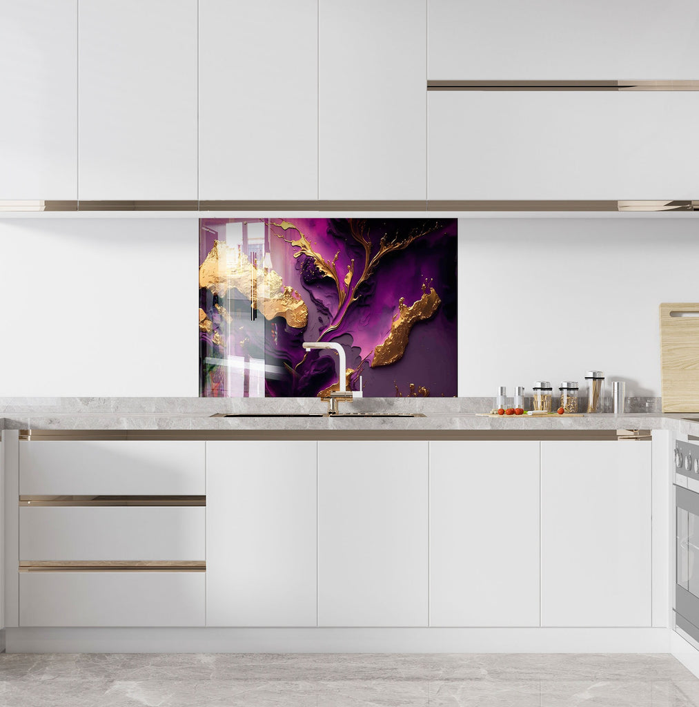 Abstract Tempered Glass Backsplash-BacksplashArtworks