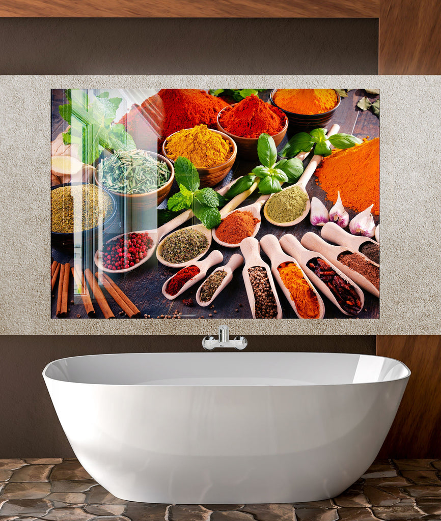 Spice Essence - Glass Kitchen Backsplash-BacksplashArtworks