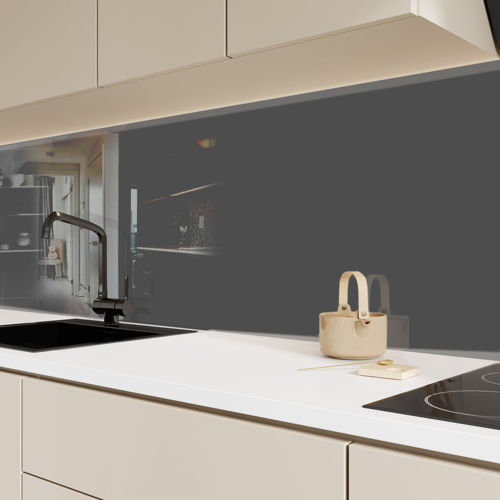 Charcoal Gray - Glass Kitchen Backsplash-BacksplashArtworks