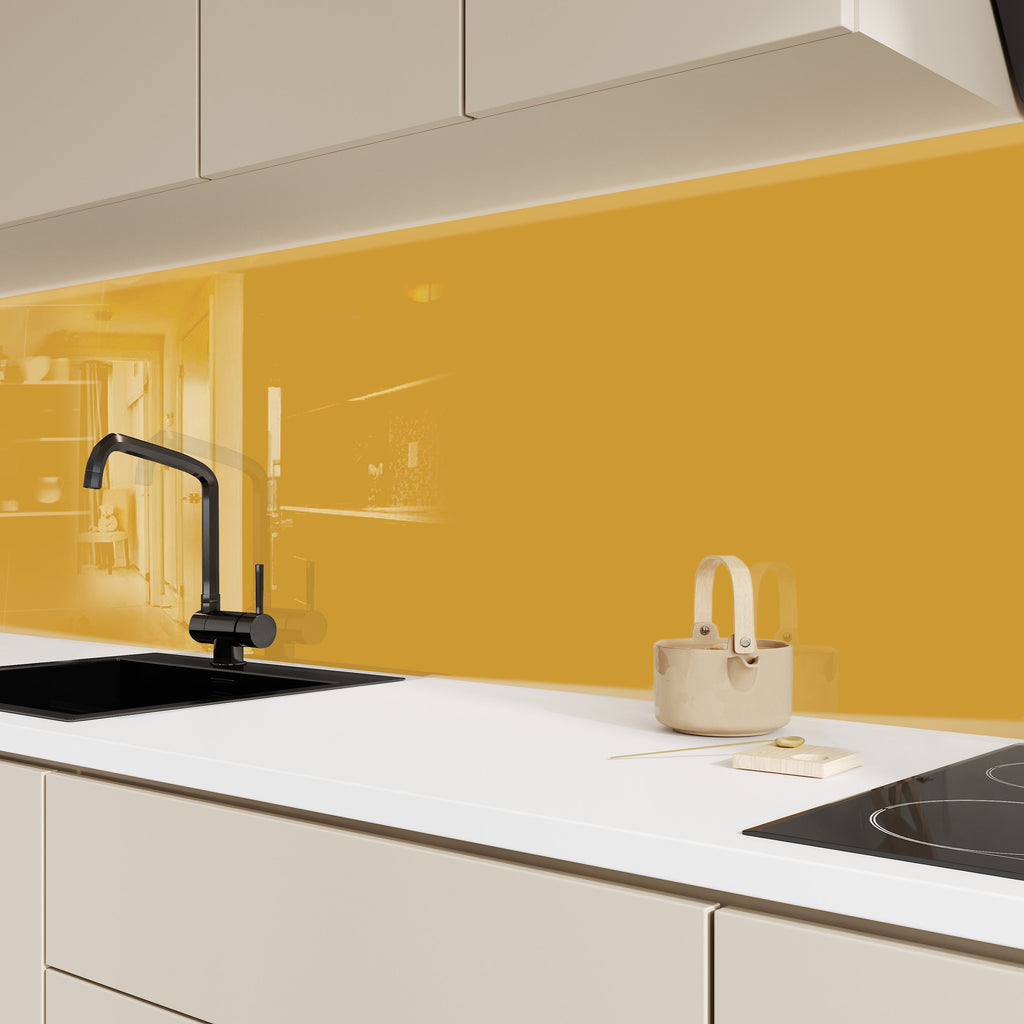Gold - Tempered Glass Kitchen Backsplash-BacksplashArtworks