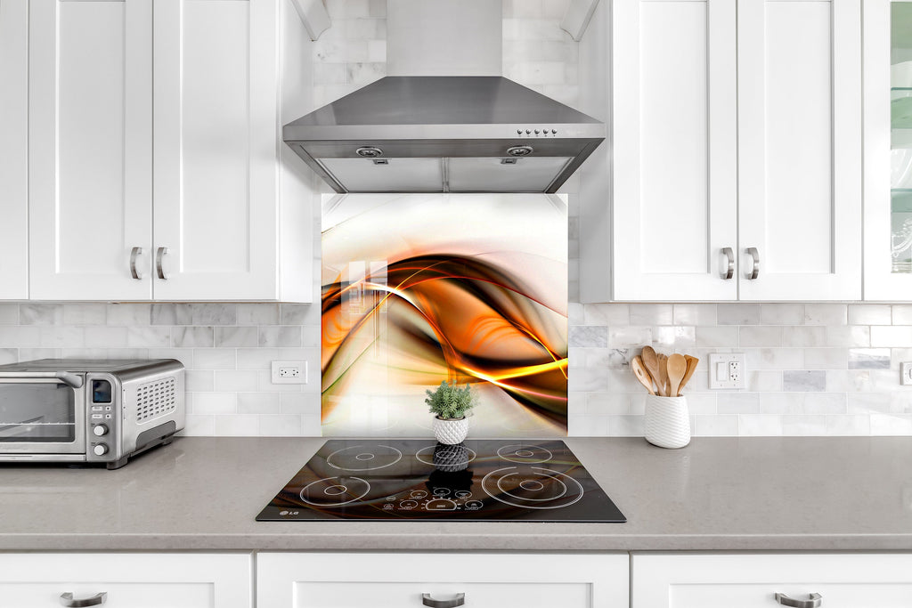 Abstract Tempered Glass Backsplash-BacksplashArtworks