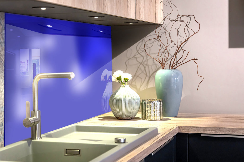 Twilight Blue - Tempered Glass Kitchen Backsplash-BacksplashArtworks