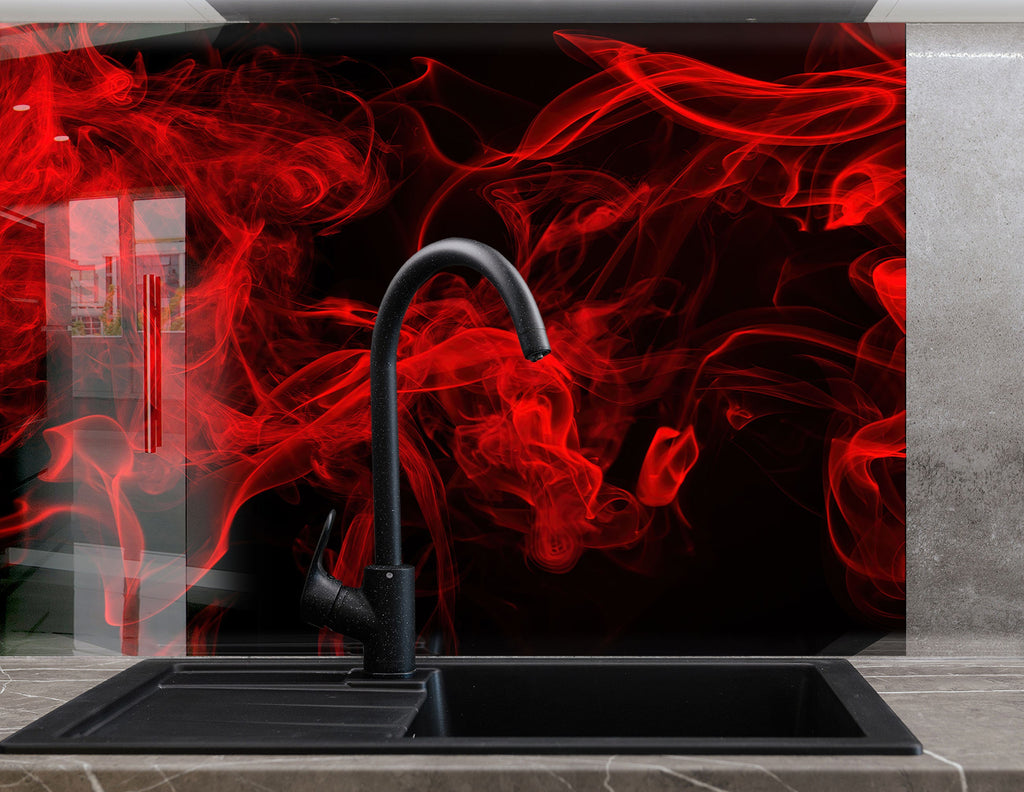 Abstract Tempered Glass Backsplash-BacksplashArtworks