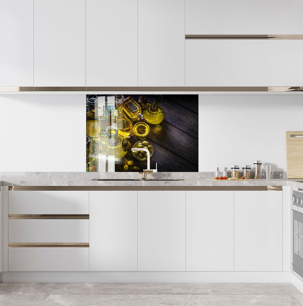 Olive Oil Glass Kitchen Backsplash – Fresh Olive Design-BacksplashArtworks